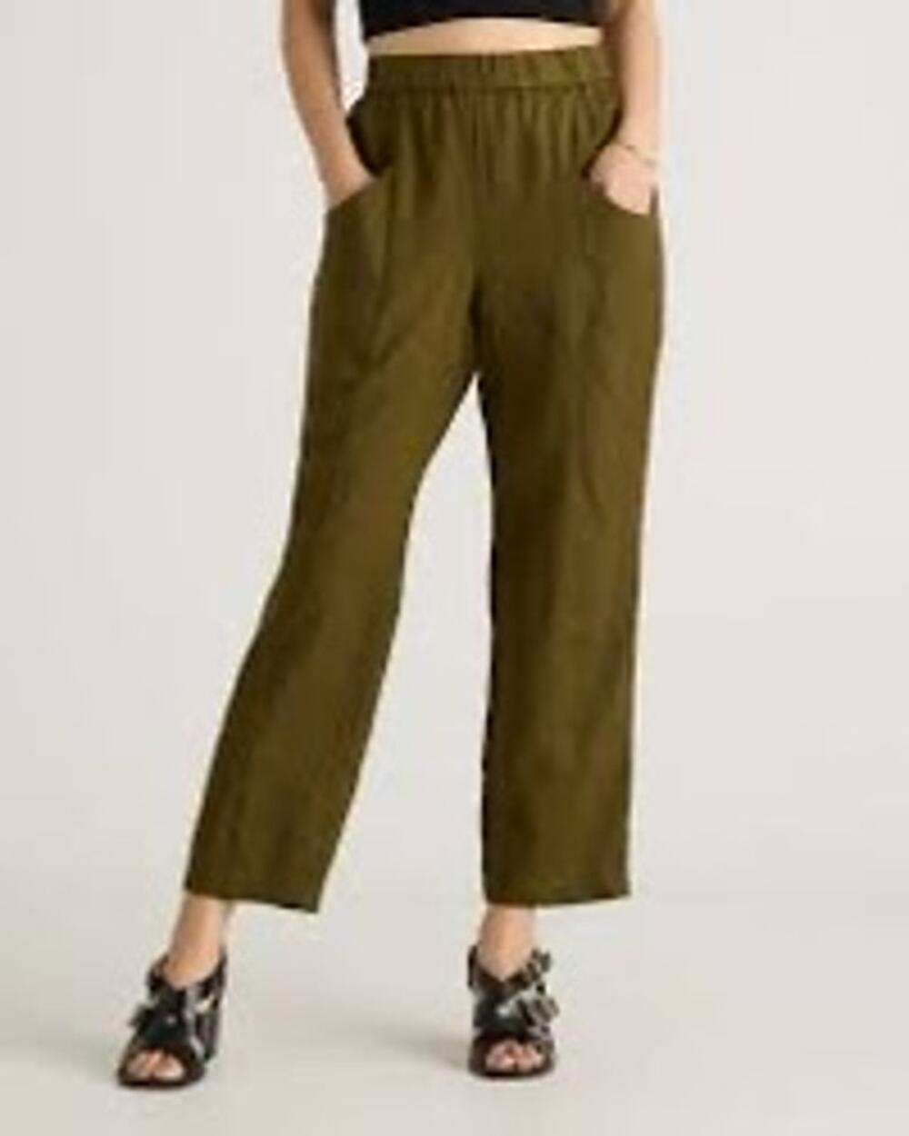 Quince 100% European Linen Tapered Ankle Pants Size Large